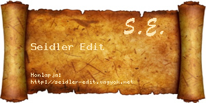 Seidler Edit névjegykártya